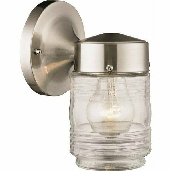 Soundbest Int Sourcing Boston Harbor Outdoor Wall Lantern, 120 V, 60 W, A19 or CFL Lamp, Steel Fixture, Brushed Nickel 4402H-BN